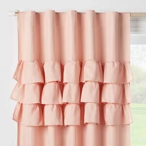 Pillowfort Ruffle Kids' Blackout 42x63" Window Curtain Panel Pink*